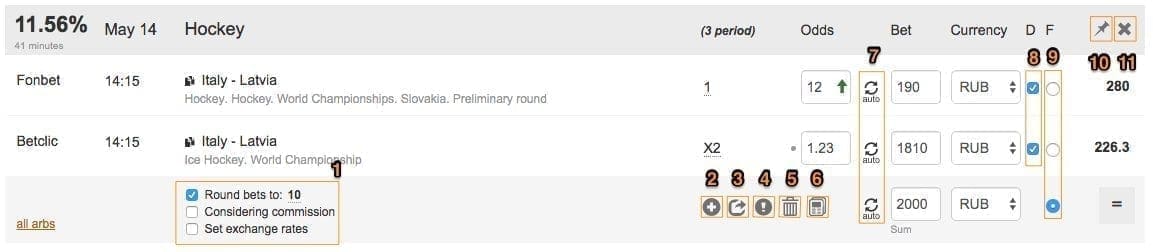 Breaking Bet surebet calculator