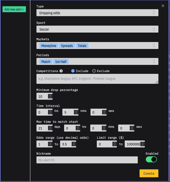 Pinnacle Odds Dropper image