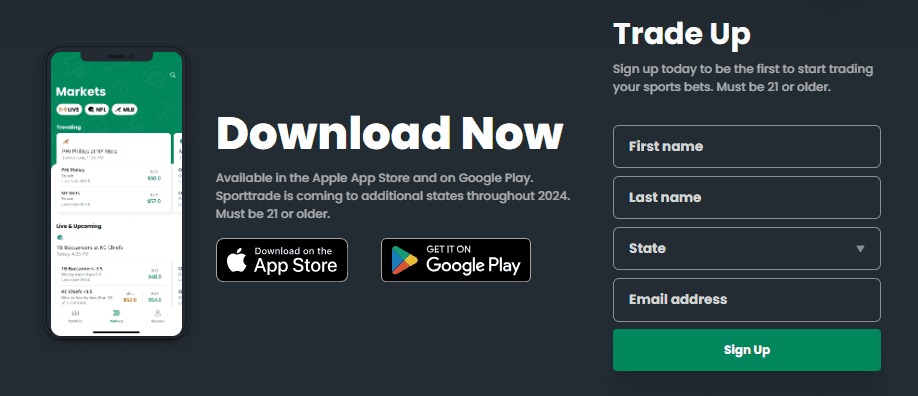 Sporttrade exchange interface