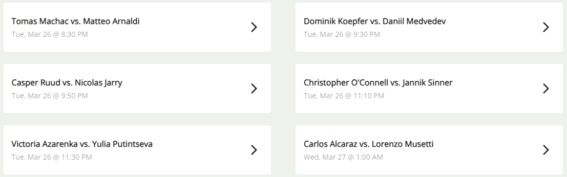 Sporttrade markets page