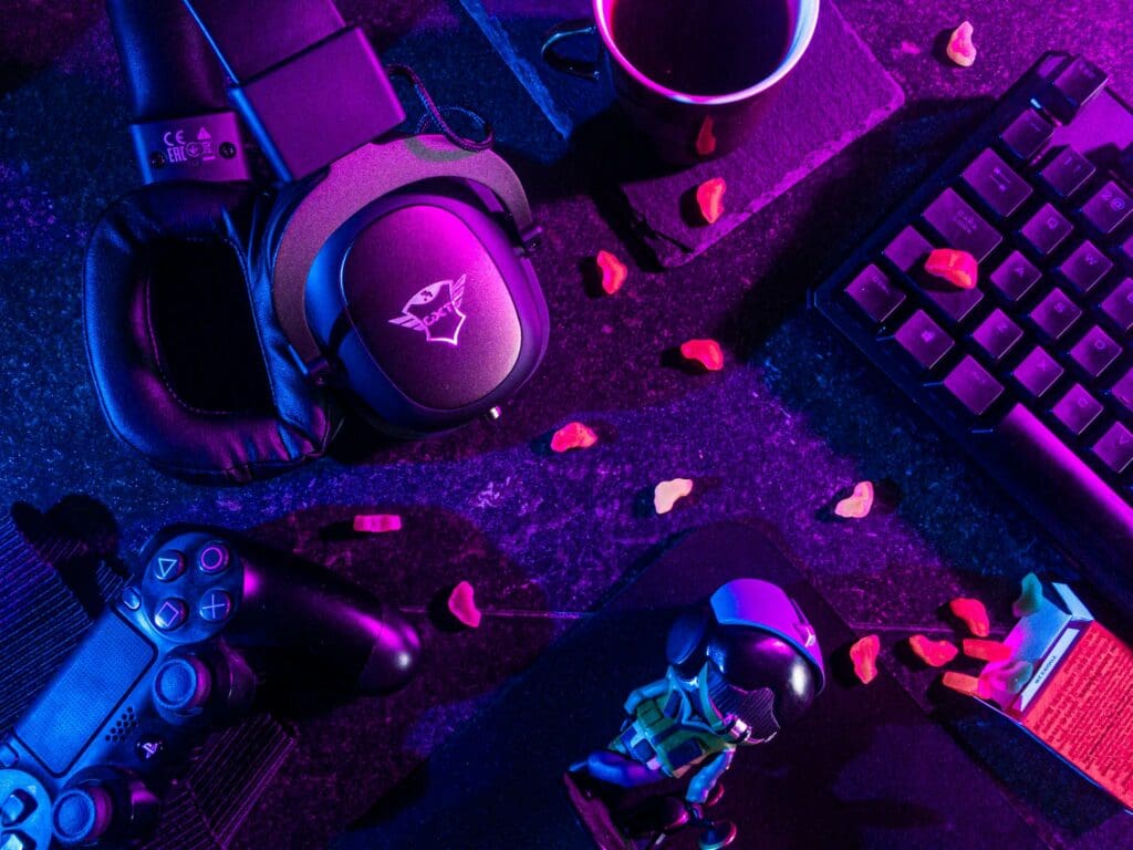 a gaming equipment on a table